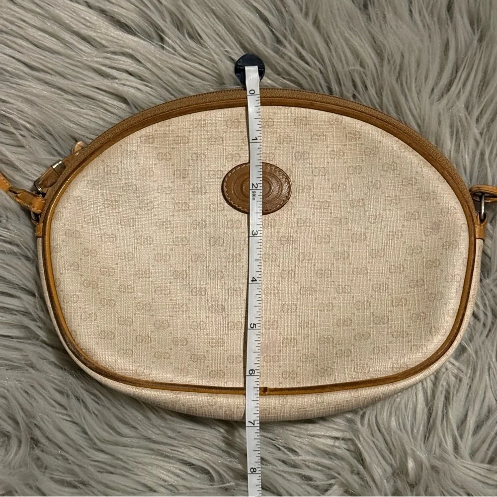 GUCCI Vintage Micro GG Canvas Shoulder Bag PVC Leather Beige - Picture 15 of 16